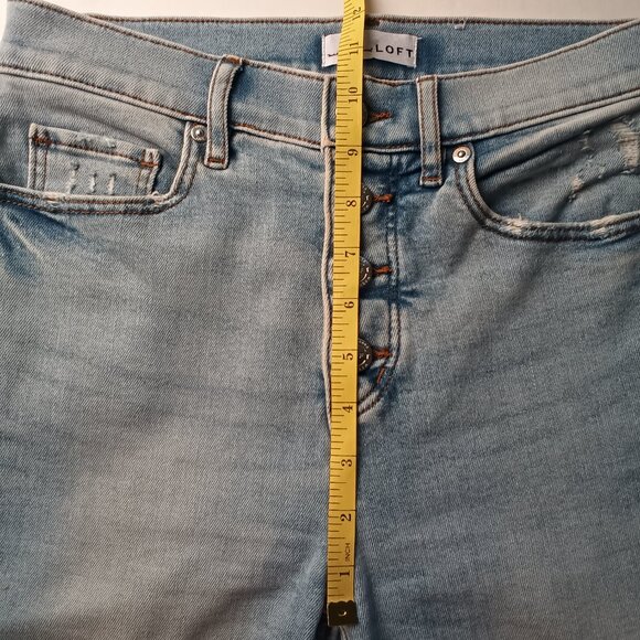 Loft High Waist Skinny Jeans Size 26/2 Buttonfly Light Wash - Picture 8 of 10